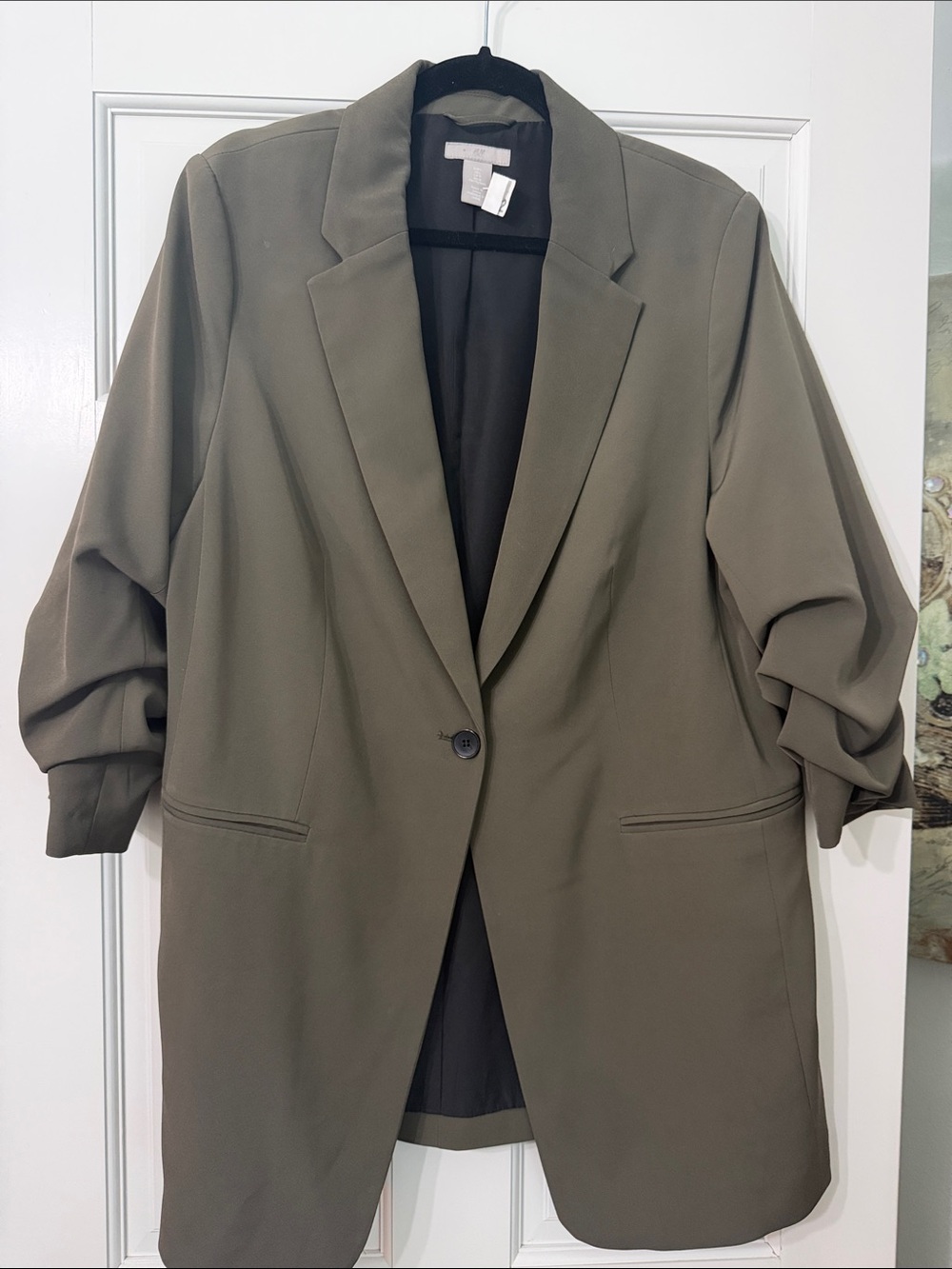 H&M Olive Green Single-Button Women's Blazer Large
